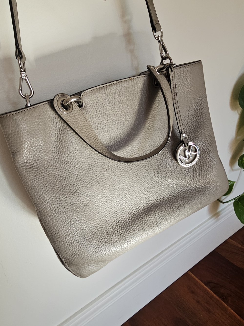 Michael Kors Pebbled Leather Handbag. Grey